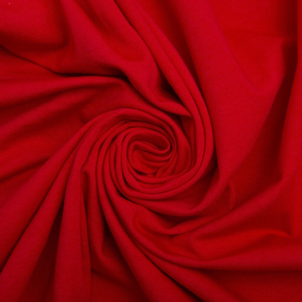 Тканина кулір з еластаном червоний від компанії Shock km ua - фото 1