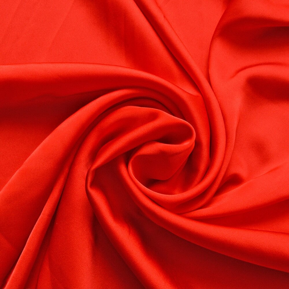 Тканина плательна атлас шовк Vanessa червоній від компанії Shock km ua - фото 1