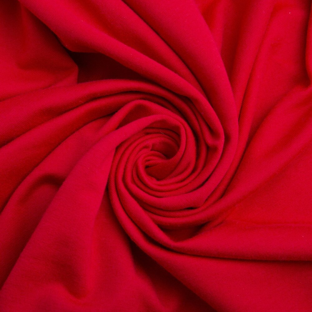 Тканина трикотаж Двонитка щільний червоний від компанії Shock km ua - фото 1