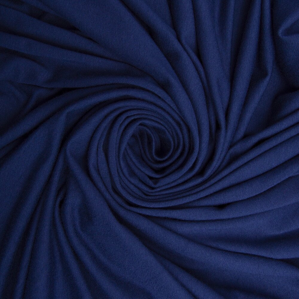 Тканина трикотаж віскоза Валенсія синій від компанії Shock km ua - фото 1