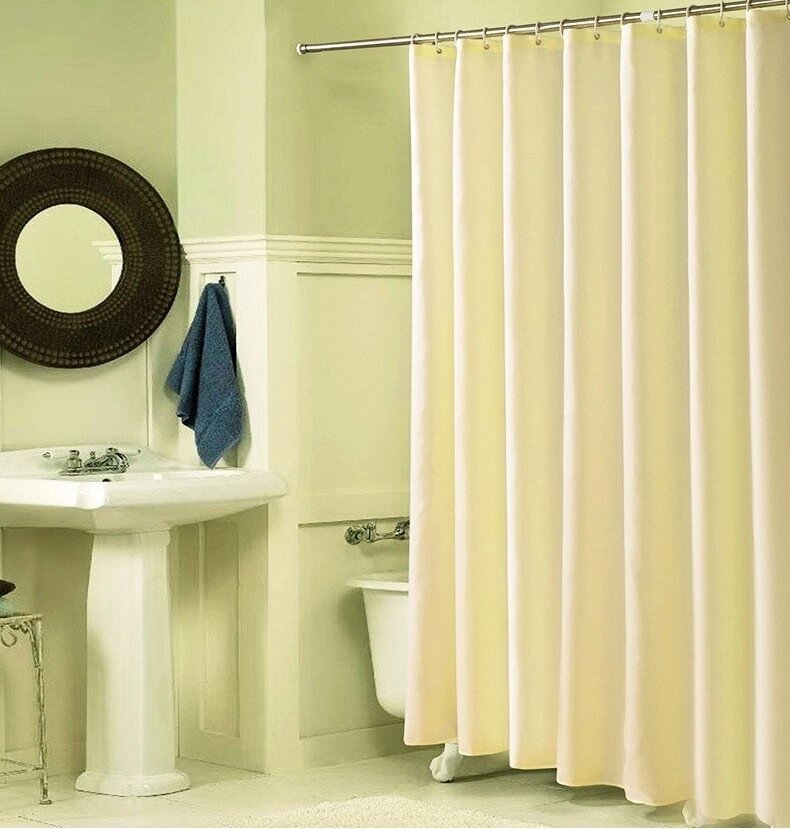 Тканинна шторка для ванної та душу світло-жовтого кольору 180x200 см від компанії Shock km ua - фото 1