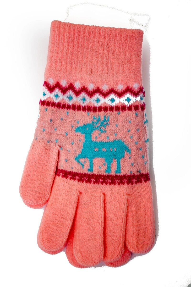 Трикотажні рукавички в'язані 5610-5 світло-рожеві від компанії Shock km ua - фото 1