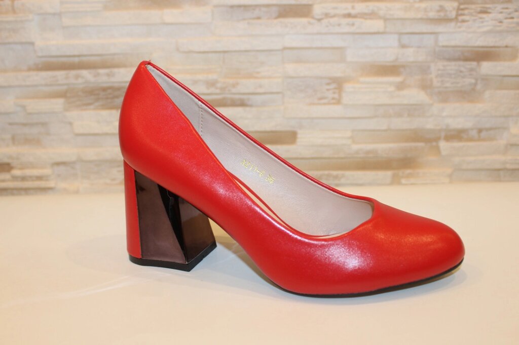 Туфлі жіночі червоні на підборах Т1408 Уцінка (читайте опис) від компанії Shock km ua - фото 1