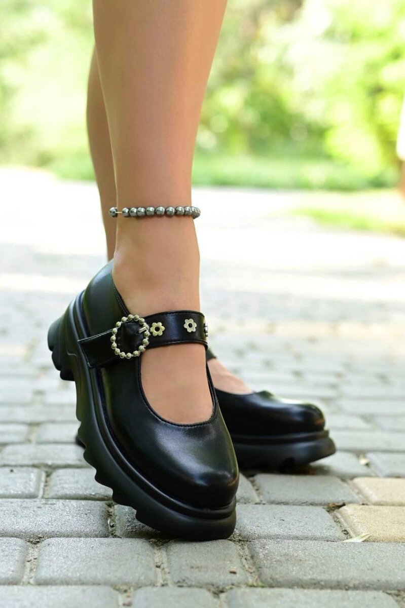Туфлі жіночі чорні на липучках Т1716 37 від компанії Shock km ua - фото 1