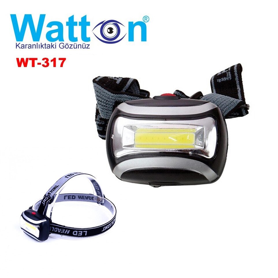 Універсальний потужний світлодіодний ліхтар налобний WATTON WT-317 працює від 3 батарейок ААА від компанії Shock km ua - фото 1