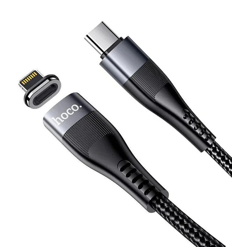 USB Кабель HOCO U99 Магнітний Type-C - Lightning для телефону, ноутбука, пк 100W 1.2М Чорний від компанії Shock km ua - фото 1