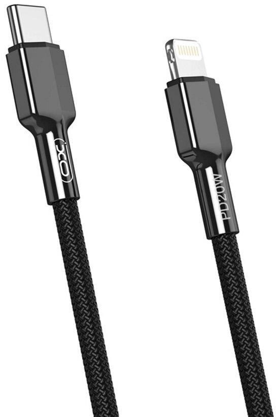 USB Кабель XO NB183A 20W Type-C - Lightning 1М 45pc, кабель для заряджання телефону, Чорний від компанії Shock km ua - фото 1