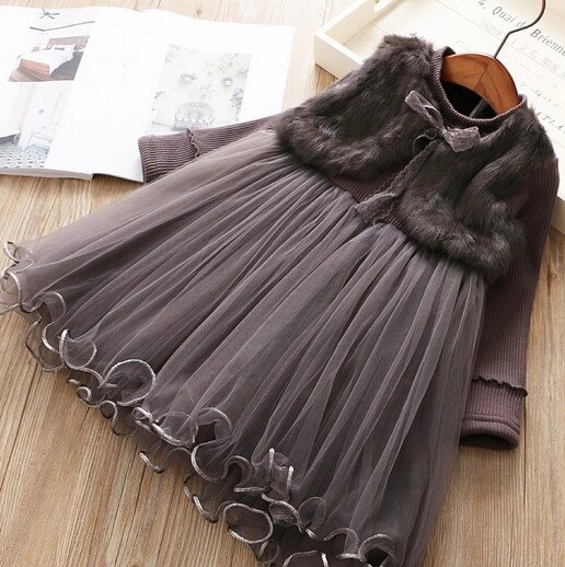 Утеплена сукня для дівчинки 1635 розмір 90 від компанії Shock km ua - фото 1
