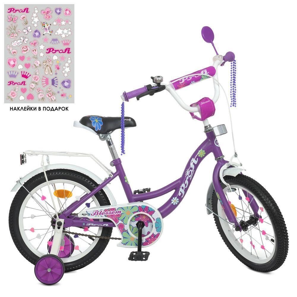 Велосипед дитячий Profi Blossom Y18303N 18 дюймів фіолетовий від компанії Shock km ua - фото 1