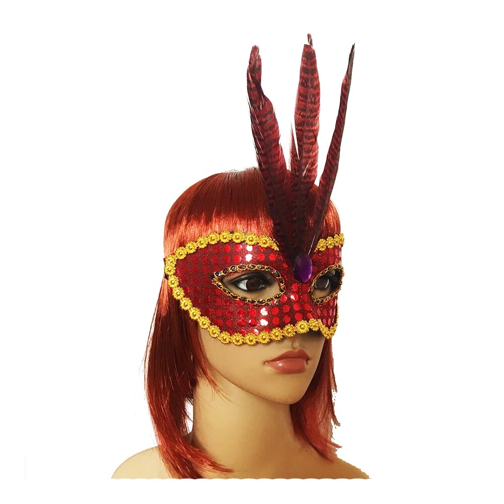 Венеціанська маска Фантазія (червона) від компанії Shock km ua - фото 1