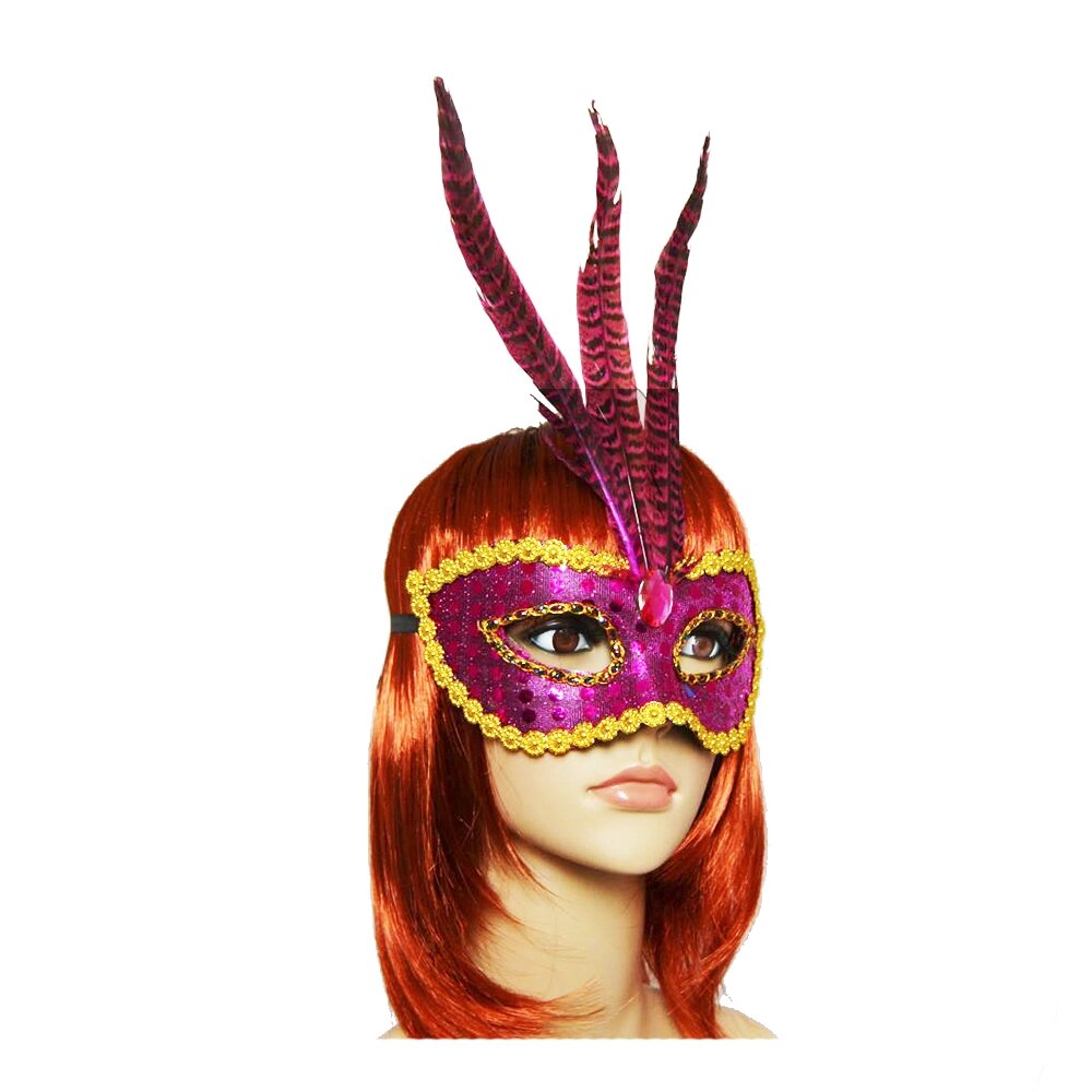 Венеціанська маска Фантазія (малинова) від компанії Shock km ua - фото 1