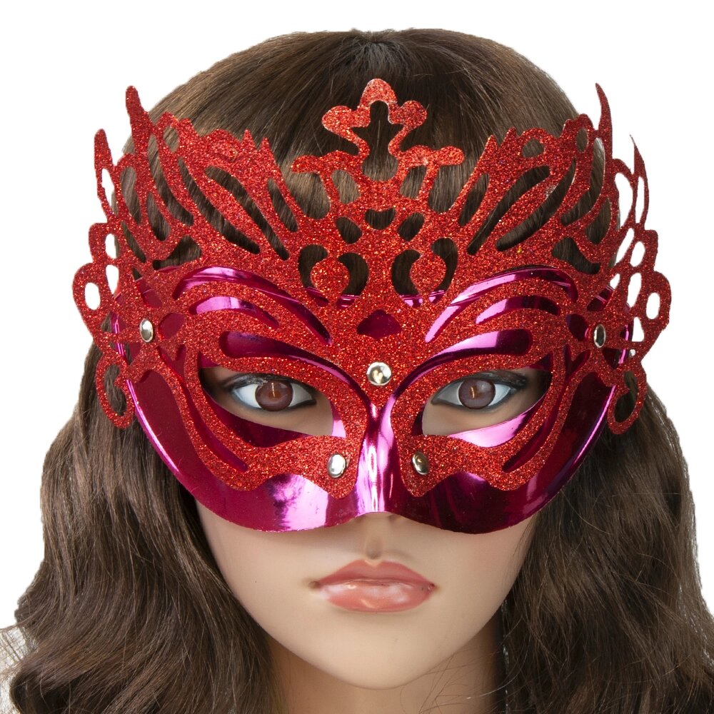 Венеціанська маска Ізабелла (червона) від компанії Shock km ua - фото 1