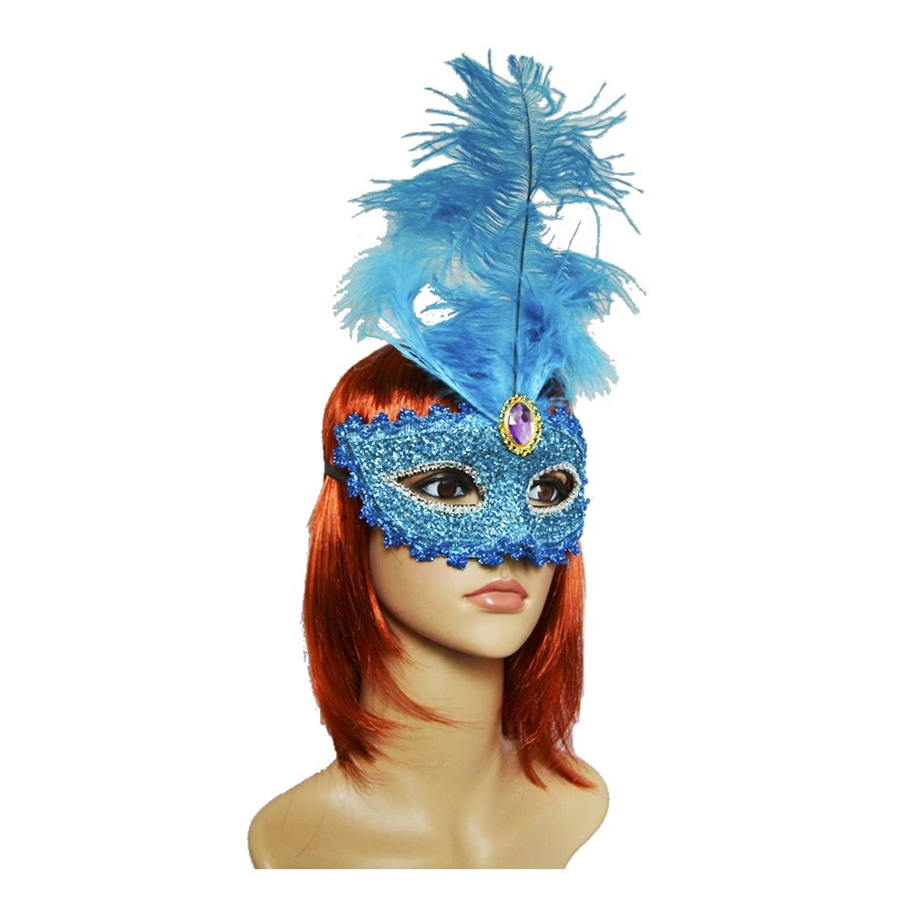 Венеціанська маска Летиція (30см) (блакитна) від компанії Shock km ua - фото 1