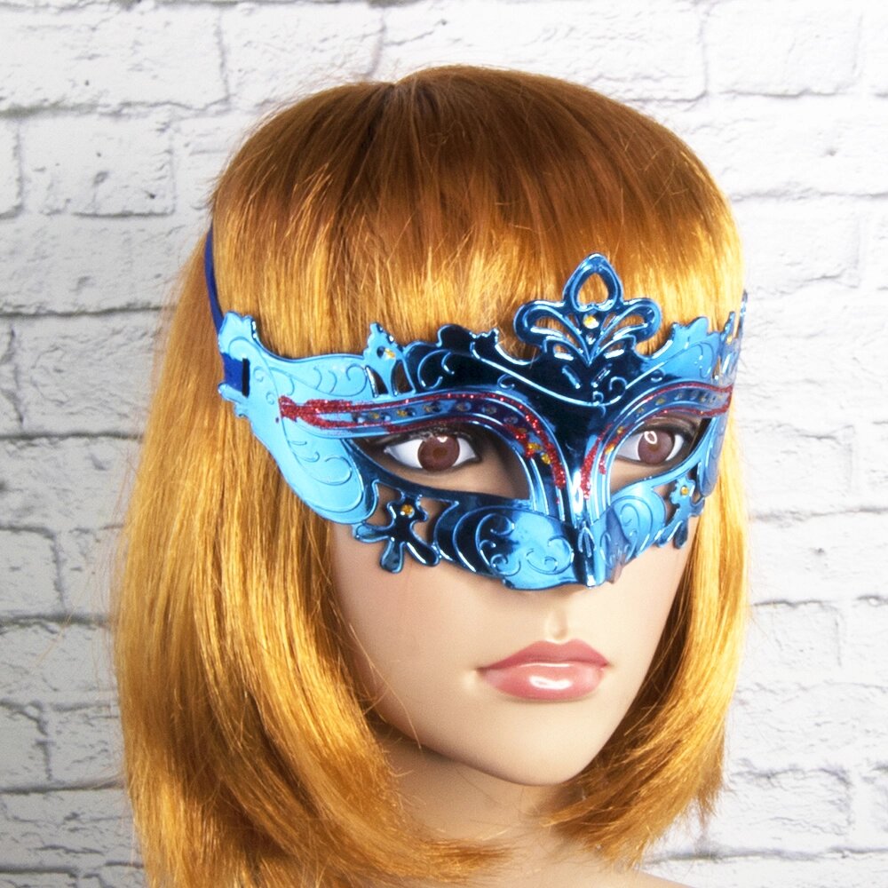 Венеціанська маска Луїза (синя) від компанії Shock km ua - фото 1