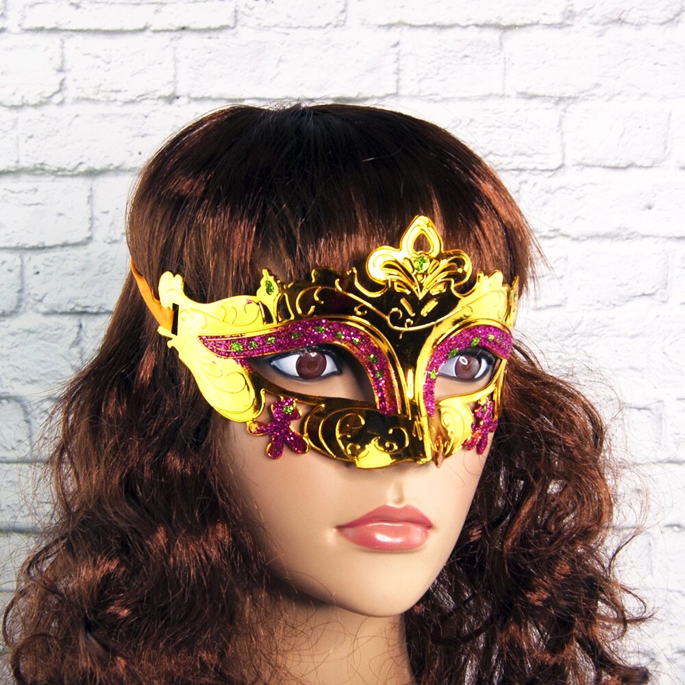 Венеціанська маска Луїза (золота) від компанії Shock km ua - фото 1