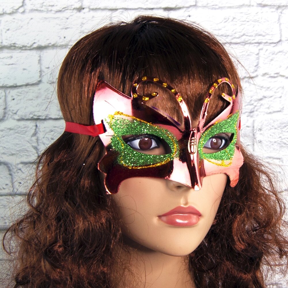 Венеціанська маска Метелик (червона) від компанії Shock km ua - фото 1