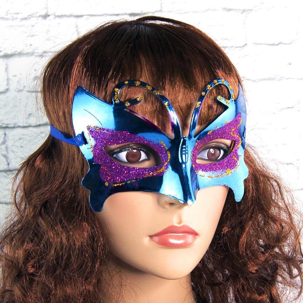 Венеціанська маска Метелик (синя) від компанії Shock km ua - фото 1
