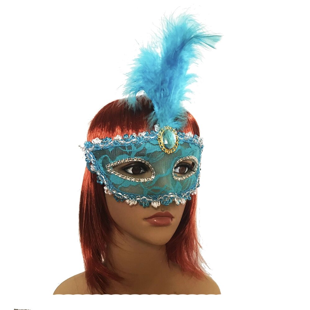 Венеціанська маска Патриція 20см (блакитна) від компанії Shock km ua - фото 1