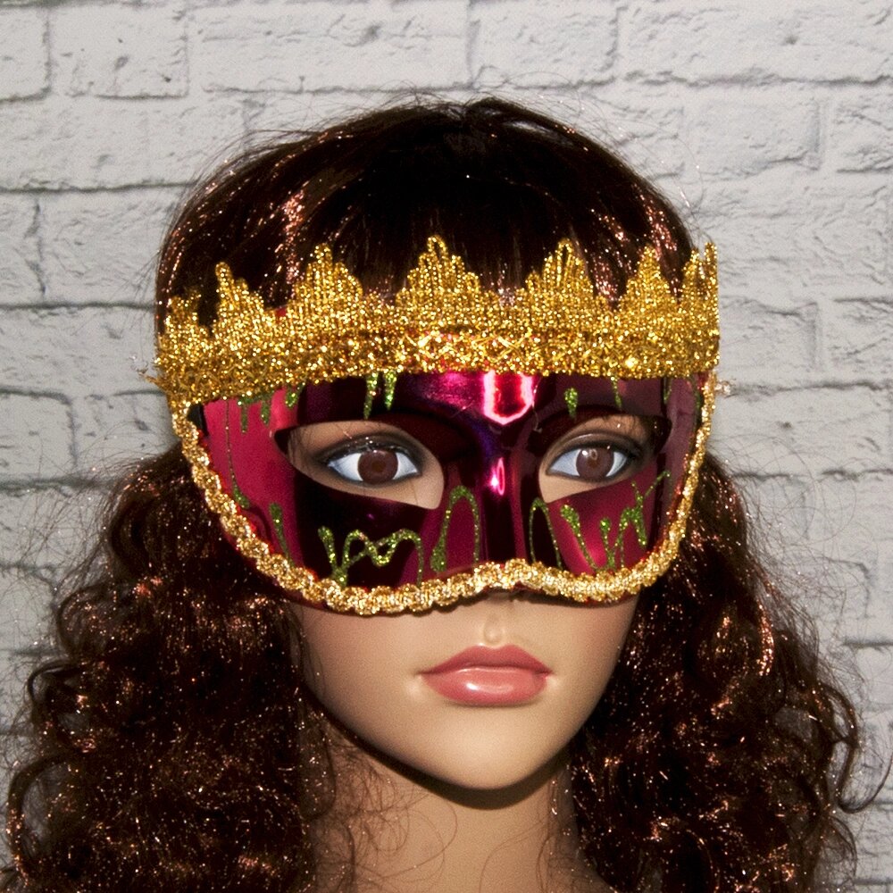 Венеціанська маска Вероніка (бордова) від компанії Shock km ua - фото 1