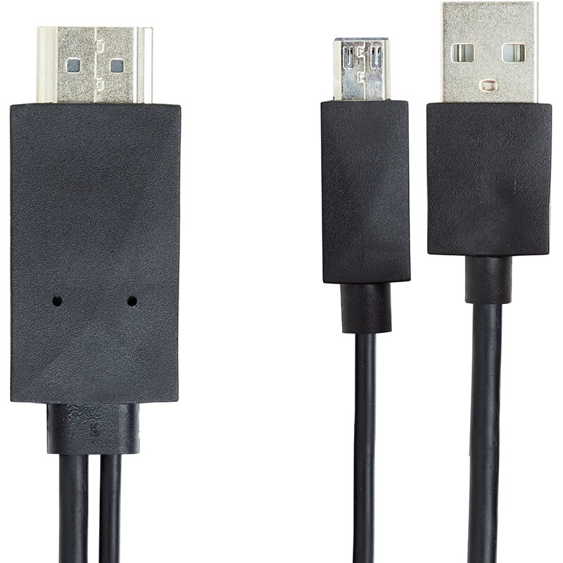 Відео кабель PowerPlant HDMI - micro USB (11 pin) + USB, 1.8м, (MHL), Blister від компанії Shock km ua - фото 1