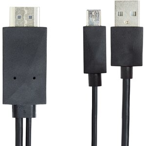 Відео кабель PowerPlant HDMI - micro USB (11 pin) + USB, 1.8м, MHL), Blister