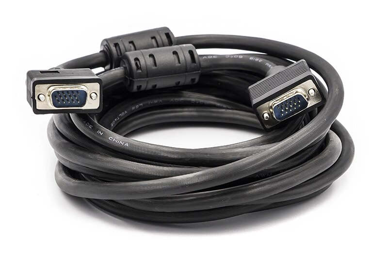 Відео кабель PowerPlant VGA-VGA, 5 м, Double ferrites від компанії Shock km ua - фото 1