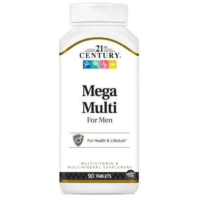 Вітаміни та мінерали 21st Century Mega Multi for Men, 90 таблеток від компанії Shock km ua - фото 1