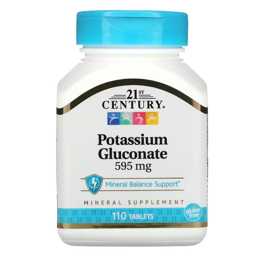 Вітаміни та мінерали 21st Century Potassium Gluconate 595 mg, 110 таблеток від компанії Shock km ua - фото 1