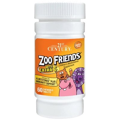 Вітаміни та мінерали 21st Century Zoo Friends with Extra C, 60 таблеток від компанії Shock km ua - фото 1