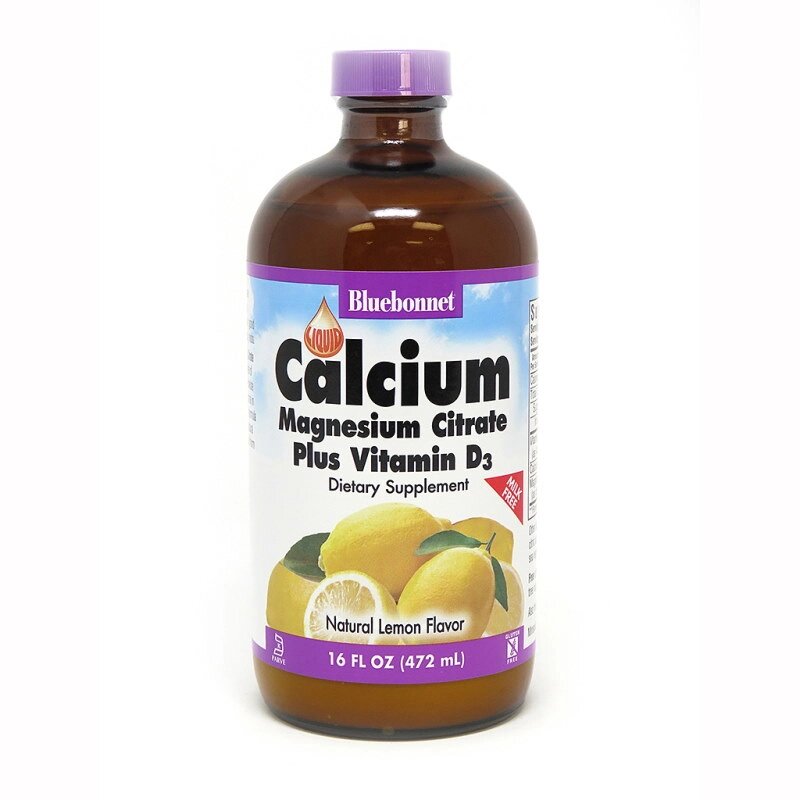 Вітаміни та мінерали Bluebonnet Nutrition Calcium Magnesium Citrate plus Vitamin D3 472 мл Лимон від компанії Shock km ua - фото 1