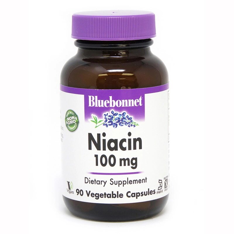 Вітаміни та мінерали Bluebonnet Nutrition Niacin 100 mg, 90 вегакапсул від компанії Shock km ua - фото 1