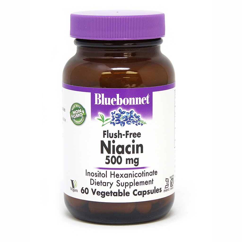Вітаміни та мінерали Bluebonnet Nutrition Niacin Flush-Free 500 mg, 60 капсул від компанії Shock km ua - фото 1