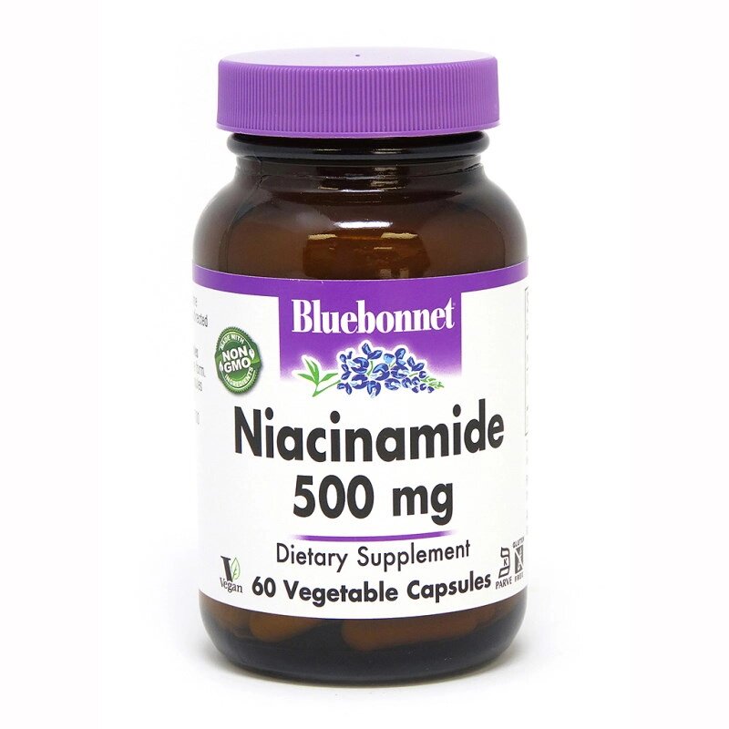 Вітаміни та мінерали Bluebonnet Nutrition Niacinamide 500 mg, 60 вегакапсул від компанії Shock km ua - фото 1