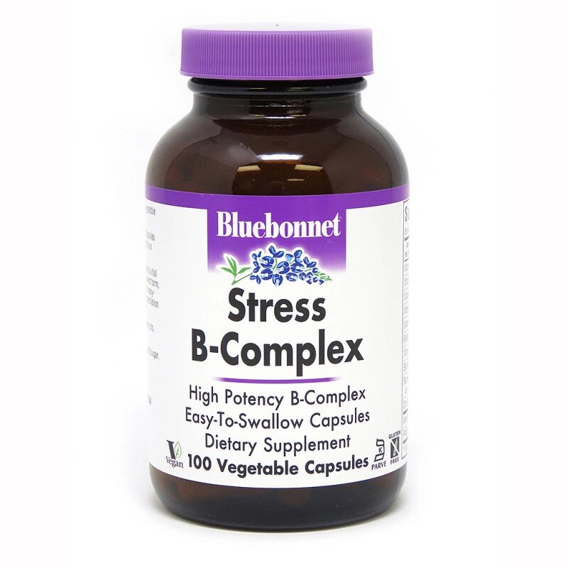 Вітаміни та мінерали Bluebonnet Nutrition Stress B-Complex, 100 вегакапсул від компанії Shock km ua - фото 1
