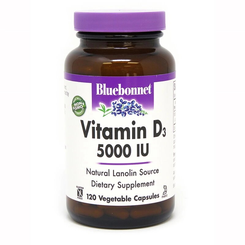 Вітаміни та мінерали Bluebonnet Nutrition Vitamin D3 5000IU, 120 вегакапсул від компанії Shock km ua - фото 1