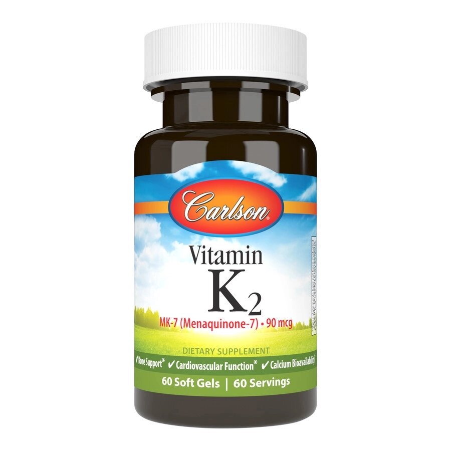 Вітаміни та мінерали Carlson Labs Vitamin K2 MK-7 90 mcg, 60 капсул від компанії Shock km ua - фото 1