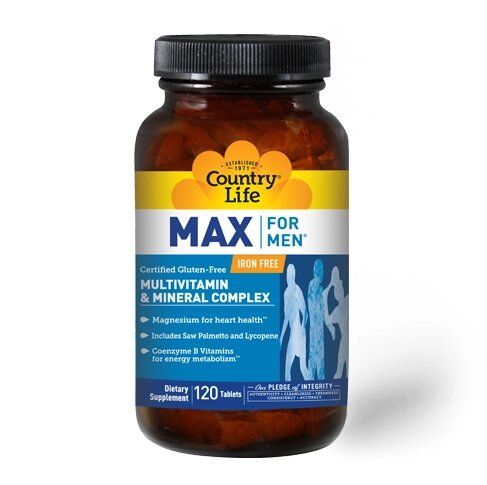 Вітаміни та мінерали Country Life Max for Men, 120 таблеток від компанії Shock km ua - фото 1