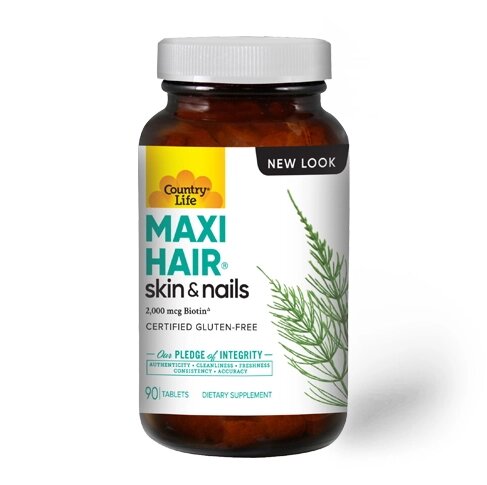 Вітаміни та мінерали Country Life Maxi-Hair, 90 таблеток від компанії Shock km ua - фото 1