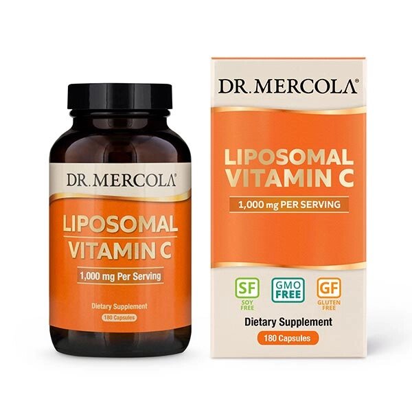 Вітаміни та мінерали Dr. Mercola Liposomal Vitamin C 1000 mg, 180 капсул від компанії Shock km ua - фото 1