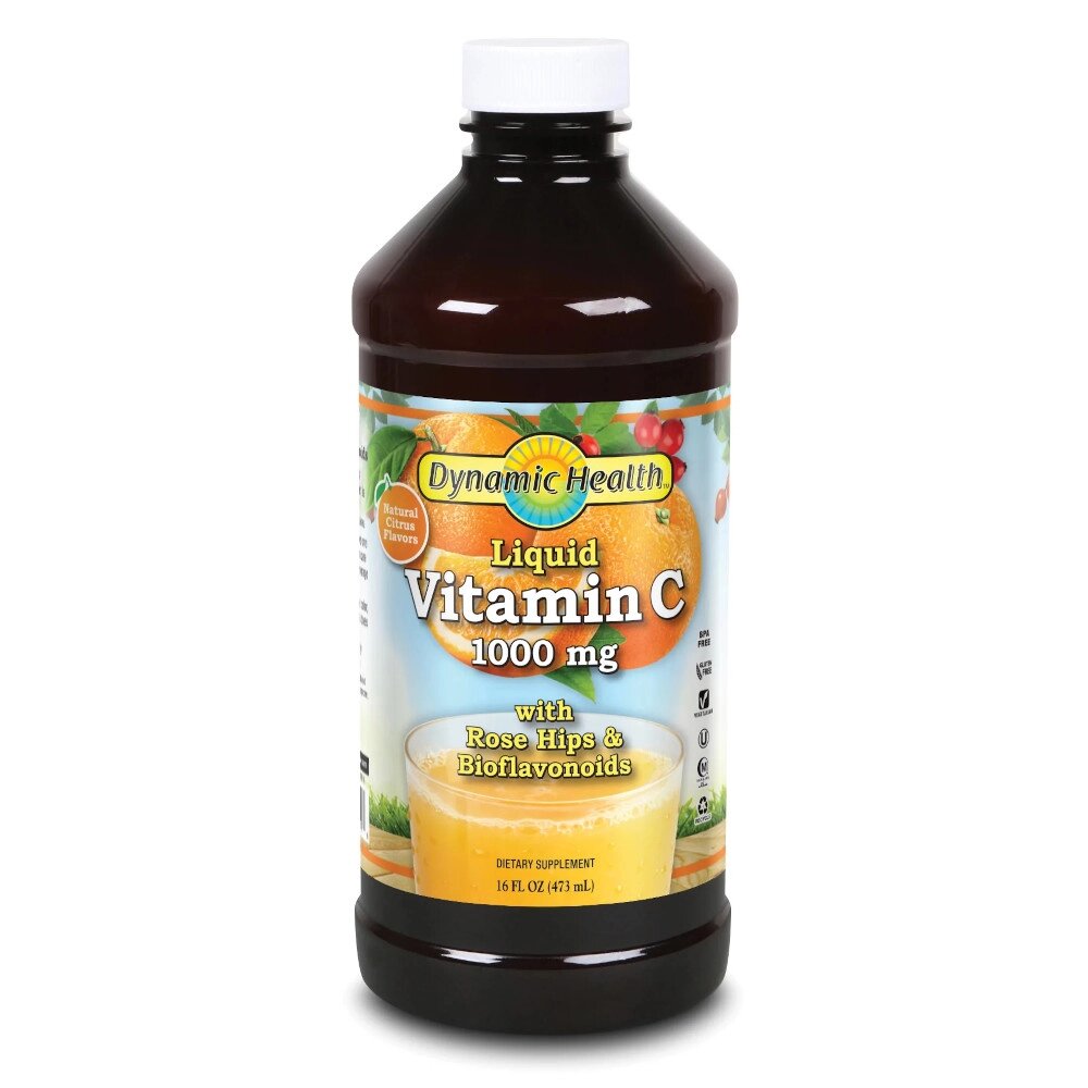 Вітаміни та мінерали Dynamic Health Liquid Vitamin C 1000 mg, 473 мл від компанії Shock km ua - фото 1