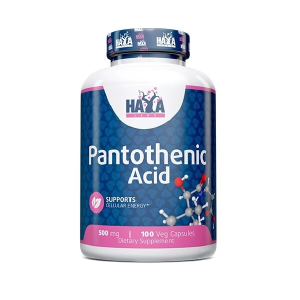 Вітаміни та мінерали Haya Labs Pantothenic Acid 500 mg, 100 вегакапсул від компанії Shock km ua - фото 1