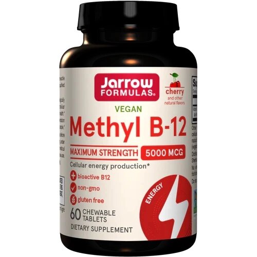Вітаміни та мінерали Jarrow Formulas Methyl B-12 5000 mcg, 60 жувальних таблеток Вишня від компанії Shock km ua - фото 1