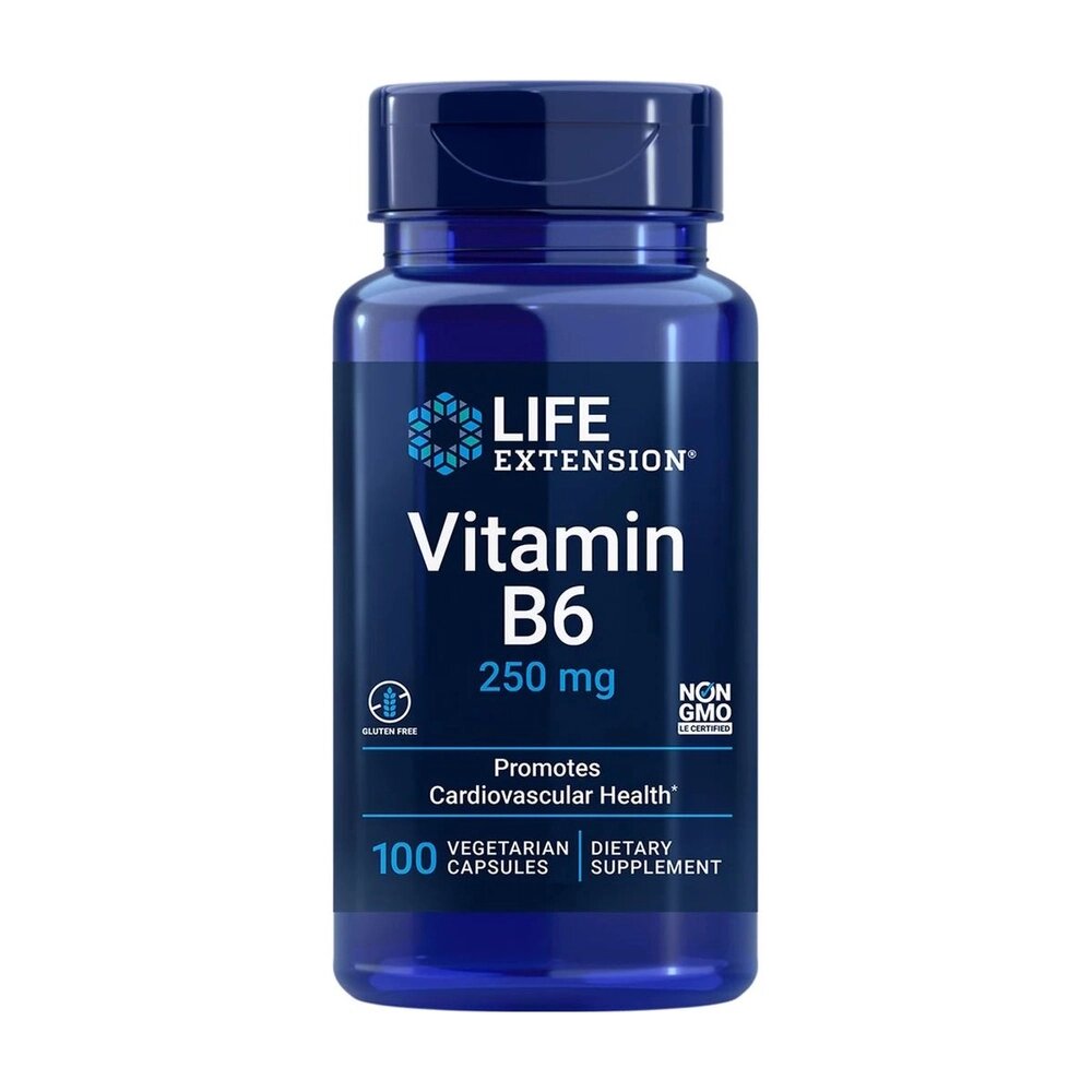 Вітаміни та мінерали Life Extension Vitamin B6 250 mg, 100 вегакапсул від компанії Shock km ua - фото 1