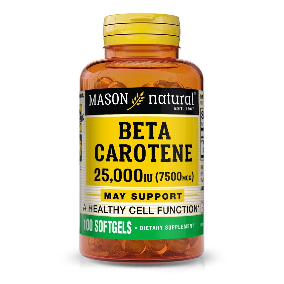 Вітаміни та мінерали Mason Natural Beta Carotene 25,000 IU, 100 капсул від компанії Shock km ua - фото 1