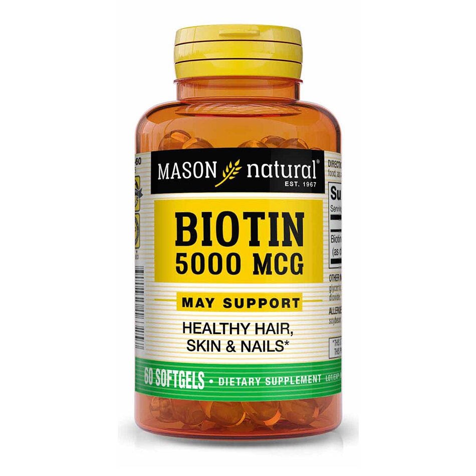 Вітаміни та мінерали Mason Natural Biotin 5,000 mcg, 60 капсул від компанії Shock km ua - фото 1