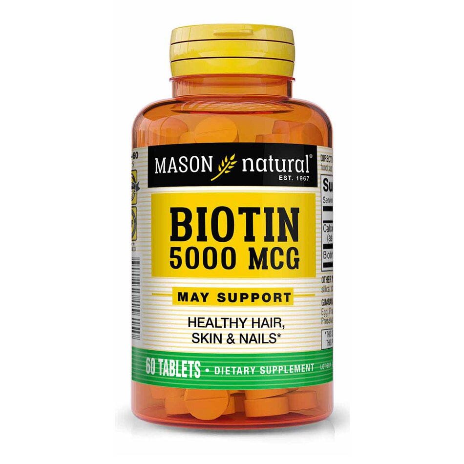 Вітаміни та мінерали Mason Natural Biotin 5,000 mcg, 60 таблеток від компанії Shock km ua - фото 1