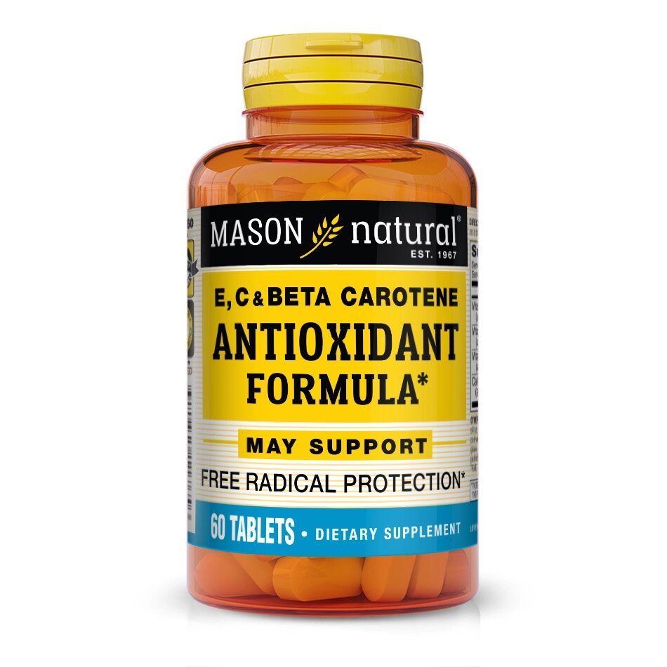Вітаміни та мінерали Mason Natural E, C  Beta Carotine Antioxidant Formula, 60 таблеток від компанії Shock km ua - фото 1