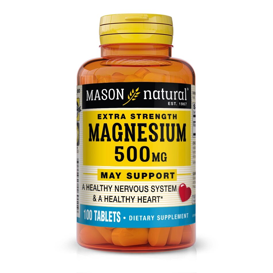 Вітаміни та мінерали Mason Natural Magnesium 500 mg Extra Strength, 100 таблеток від компанії Shock km ua - фото 1