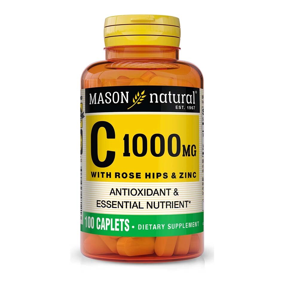 Вітаміни та мінерали Mason Natural Vitamin C 1000 mg with Rose Hips  Zinc, 100 каплет від компанії Shock km ua - фото 1