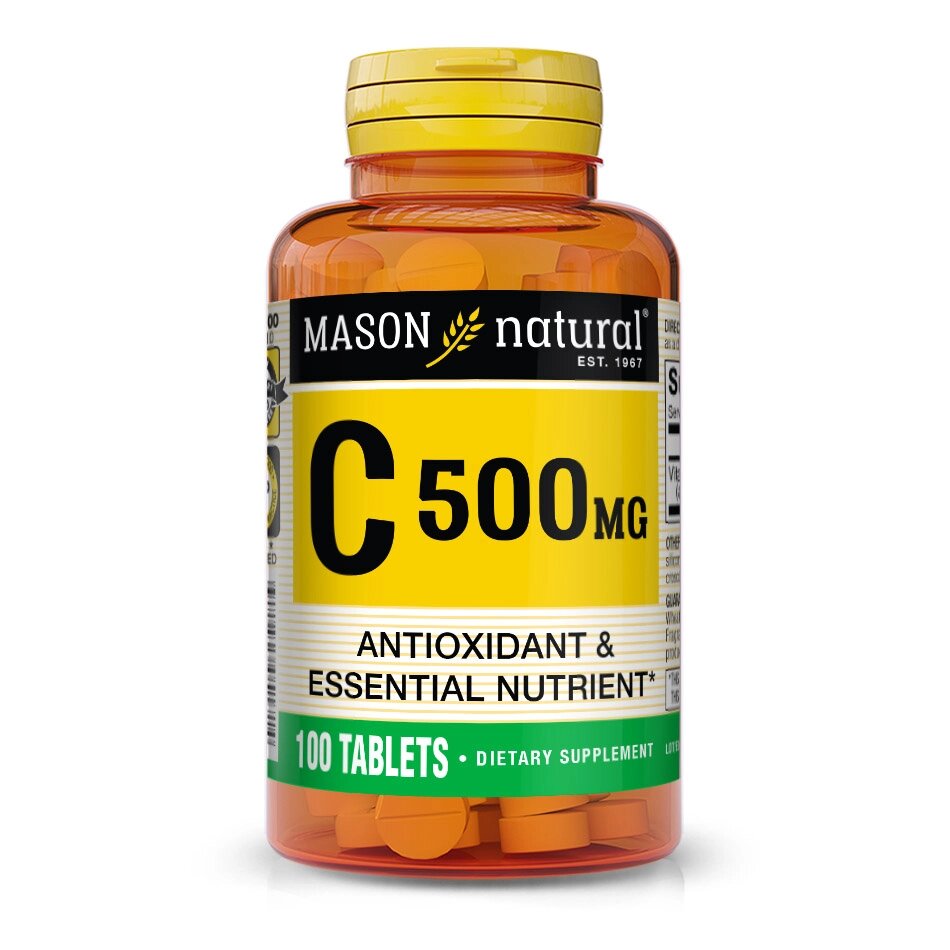 Вітаміни та мінерали Mason Natural Vitamin C 500 mg, 100 таблеток від компанії Shock km ua - фото 1